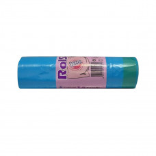 ROTOLO 15PZ SACCHI 55X65 AZZURRO C/FASCETTA GR.195 PROFUMATO (24pz)